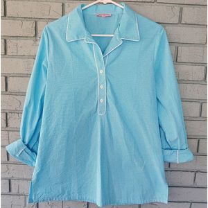 Kayce Hughes gingham blue tunic top